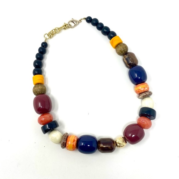 New Free People Somers Point Necklace Beaded Chunky Colorful Choker - Picture 6 of 9